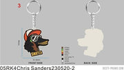 CUSTOM RUBBER KEYCHAINS - 05RK4CHRIS SANDERS230520