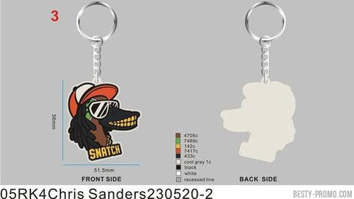CUSTOM RUBBER KEYCHAINS - 05RK4CHRIS SANDERS230520