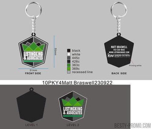 Custom 3D Rubber keychains - 10PKY4Matt Braswell230922