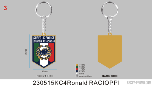 CUSTOM 3D DIE CUT RUBBER KEYCHAINS(REGULAR)-230515KC4Ronald RACIOPPI