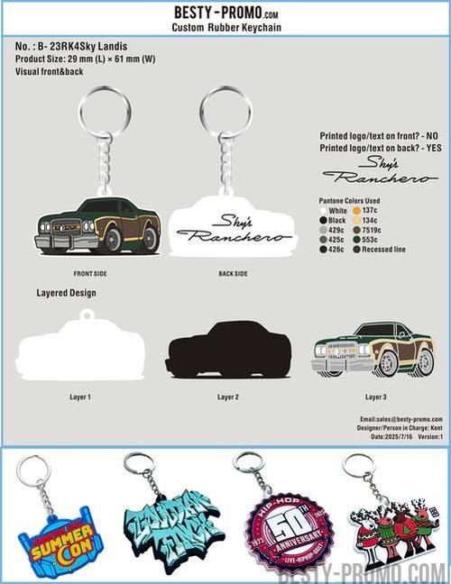 CUSTOM RUBBER KEYCHAIN-23RK4Sky Landis250715