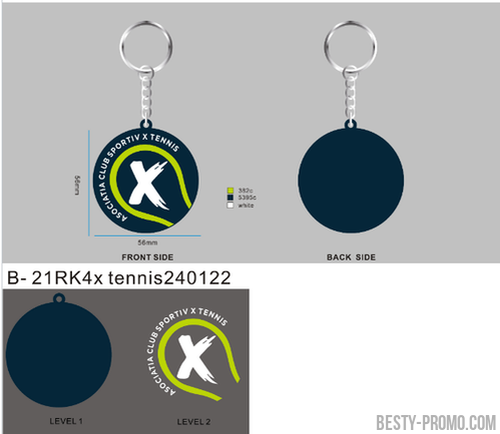 CUSTOM RUBBER KEYCHAIN-21RK4x tennis