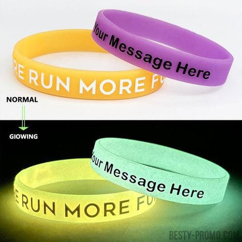 Custom Rubber Wristbands Glow In the Dark Wristbands Besty Promo