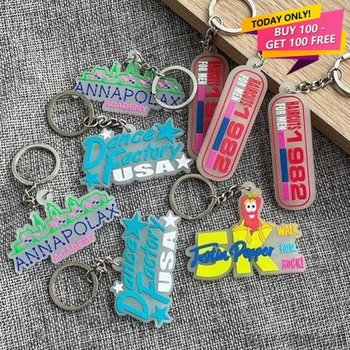 Custom 3D Rubber Keychains- Glowing