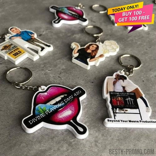 Custom Die-Cut Printing Rubber Keychain