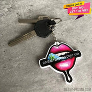 Custom Die-Cut Printing Rubber Keychain