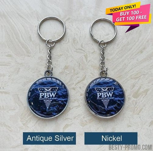 Custom metal keychain with doming