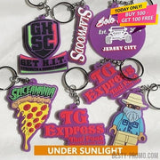 Custom 3D Die Cut Rubber Keychains - UV