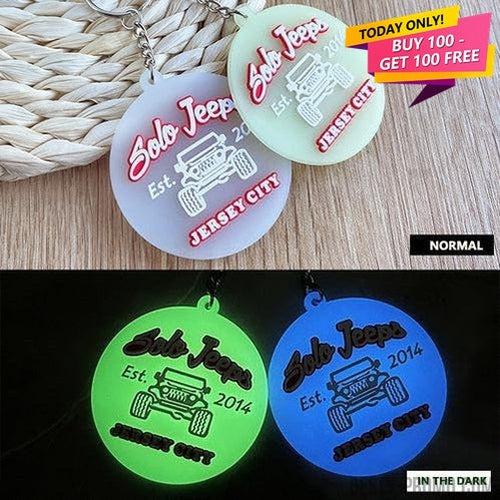 Custom Glowing Rubber keychain – Besty-Promo - Main Image