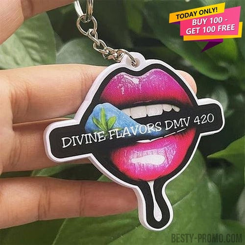 Custom Die-Cut Printing Rubber Keychain