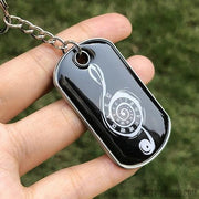 Custom metal dog tag keychain with doming