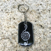 Custom metal dog tag keychain with doming