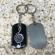 Custom metal dog tag keychain with doming