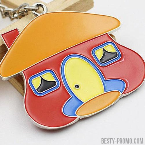 custom double-sided logo enamel keychain